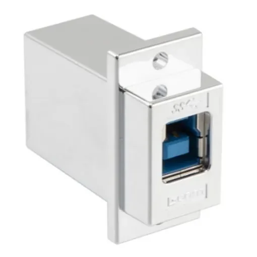 L-Com Straight, Panel Mount, Socket- Single Port Type Type A, Type B 3 USB Connector - ECF504-3BA-S product image