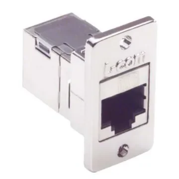 L-Com ECF Series Single-Port RJ45 Ethernet Coupler, Cat6a, Shielded - ECF504-SC6A product image