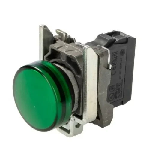 Schneider Electric, Harmony XB4, Panel Mount Green LED Pilot Light, 22mm Cutout, IP66, IP67, IP69(IP69K), 24V ac/dc - XB4BVB3 product image