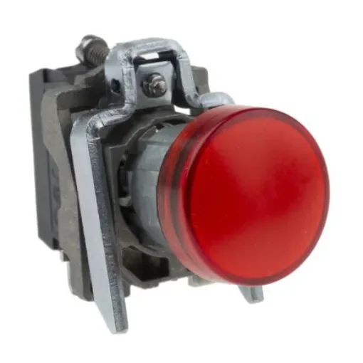 Schneider Electric, Harmony XB4, Panel Mount Red LED Pilot Light, 22mm Cutout, IP66, IP67, IP69(IP69K), 24V ac/dc - XB4BVB4 product image