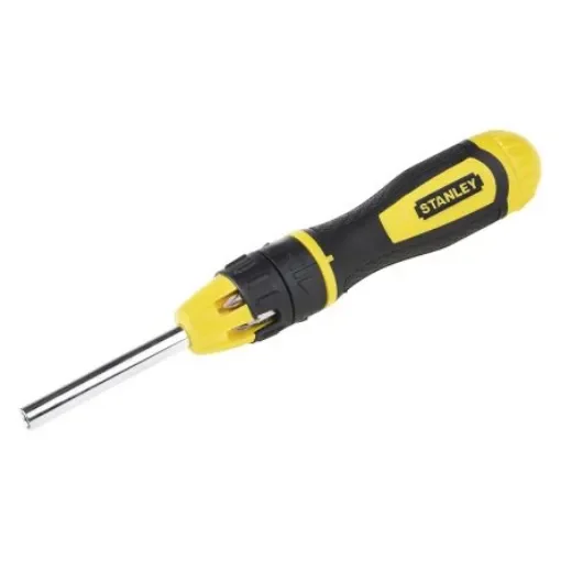Stanley Phillips, Pozidriv, Slotted, Square Ratchet Screwdriver & Bit Set, 250 mm length - 0-68-010 product image