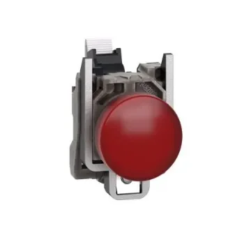 Schneider Electric, Harmony, Panel Mount Red LED Pilot Light, 22.5mm Cutout, IP66, IP67, IP69, IP69K, Round, 110 - XB4BVG45 product image