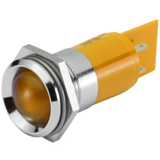 EAO 17-53 Series Yellow Panel Mount Indicator, 24, 22.3 Mounting Hole Size, Plug-In Termination, IP40, IP65 - 17-530352 product image
