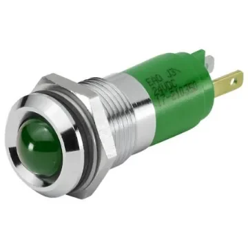 EAO 17-2A Series Green Panel Mount Indicator, 24, 14 Mounting Hole Size, Plug-In Termination, IP40, IP65 - 17-2A0355 product image