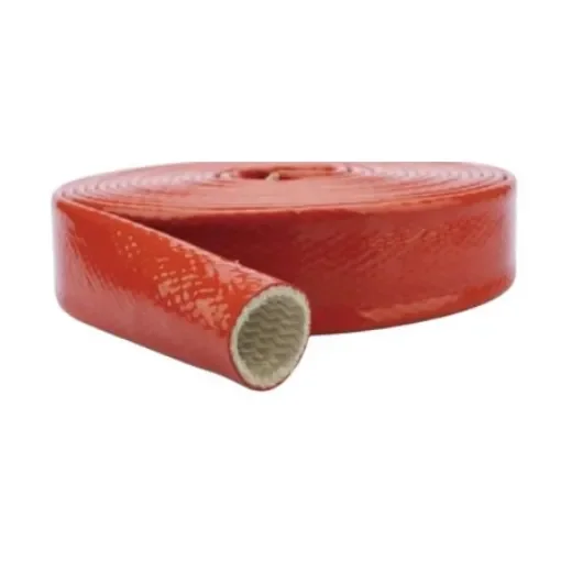 RS PRO Braided Silicone Coated Fibreglass Red Fire Sleeve, 70mm Diameter, 15m Length - PPS-FIRESLEEVE-70-RED product image