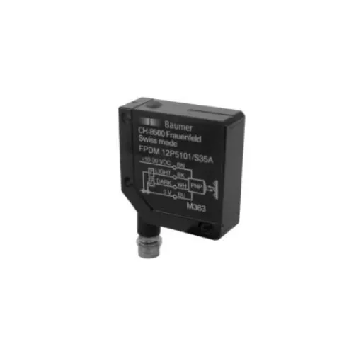 Baumer Retro Reflective Photoelectric Sensor, Rectangular Sensor, 5.5 m Detection Range - FPDM 12P5102/S35A product image