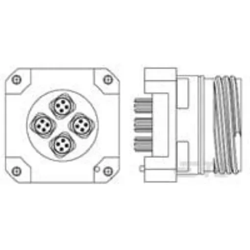 TE Connectivity Industrial Circular Connectors, 1 Contacts, PCB Mount, Plug, Male, 1738 Series - 1738974-1 product image