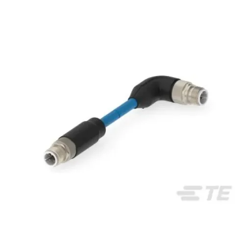 TE Connectivity Right Angle Male 4 way M12 to Straight Male 4 way M12 Sensor Actuator Cable, 11m - 2-2322422-1 product image