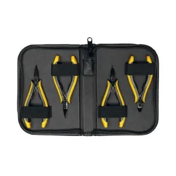 Bernstein 3-680 4-Piece Plier Set, Angled, Bent, Flat, Straight Tip, ESD, 130 mm Overall product image