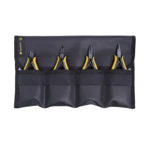 Bernstein 3-960-E 4-Piece Plier Set, Angled, Bent, Flat, Straight Tip, ESD, 130 mm Overall product image