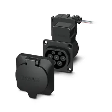 Phoenix Contact, EV-T2M3SO12 Socket Electric vehicle connector Socket, 32A, 500mm Cable - 1164420 product image