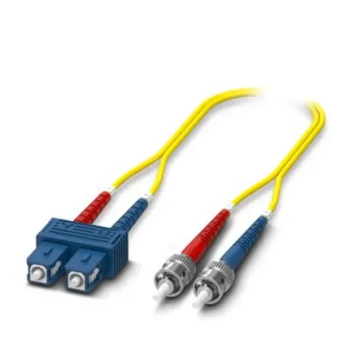 Phoenix Contact LC to SC Duplex Single Mode OS2 Fibre Optic Cable, 9/125µm, Yellow, 2m - 1115581 product image