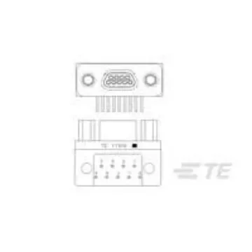 TE Connectivity 1532250-2 9 Way Panel Mount D-sub Connector, 1.27mm Pitch, with Jackpost Assembly product image