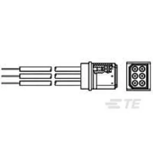 TE Connectivity, 867472-2, 86747 Horizontal Socket 6 Way Receptacle for use with Automotive Connector Accessories product image
