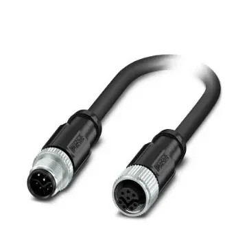 Phoenix ContactNBC, 2m Cat5, Black M12 to Male M12 Female, Shielded Shielded, Terminated Polyurethane Sheath - 1057782 product image