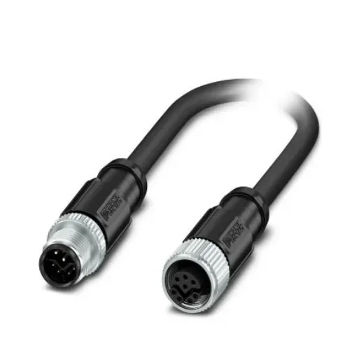 Phoenix ContactNBC, 2m Cat5, Black M12 to Male M12 Female, Shielded Shielded, Terminated Polyurethane Sheath - 1057782 product image