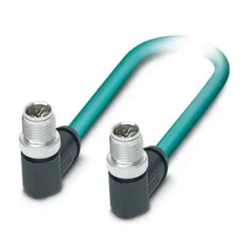 Phoenix Contact, 2m Cat6a, Light Blue M12 to Male M12 Male, Shielded Shielded, Terminated Polyurethane Sheath - 1080721 product image