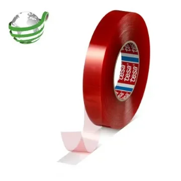 Tesa 04965-00179-00 Transparent Double Sided Tape, 0.205mm Thick, 10.3 N/cm, PET Backing, 25mm x 50m product image
