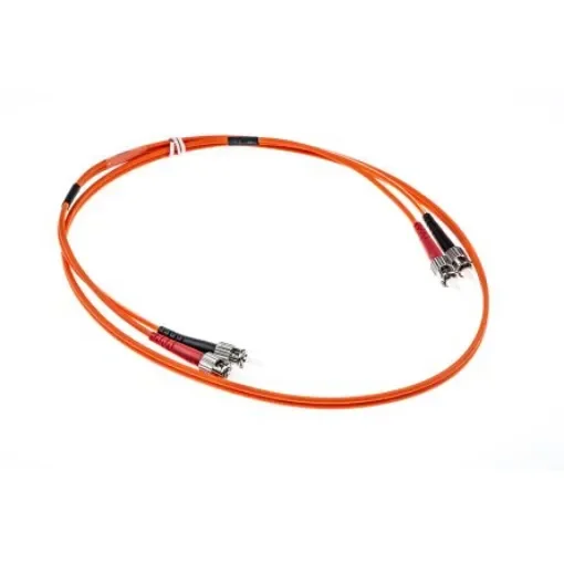 RS PRO ST to ST Duplex Multi Mode OM2 Fibre Optic Cable, 50/125µm, Orange, 1m - 5357272 product image