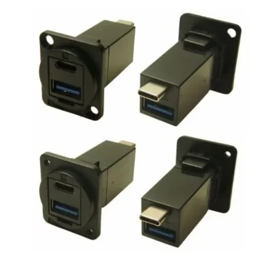 Straight, Panel Mount, Socket- Dual Port Type USB USB3.0 A-A USB Connector - CP30235X product image