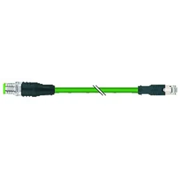 B&R Straight Male 4 way RJ45 to Straight Male 4 way M12 Actuator/Sensor Cable, 2m - X67CA0E41.0020 product image