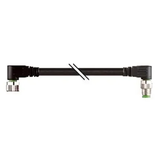 B&R Right Angle Male 4 way M8 to Right Angle Female 4 way M8 Actuator/Sensor Cable, 5m - X67CA0P10.0050 product image