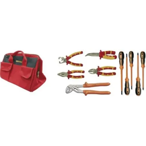 Ega-Master 10 Piece Electrician Set Tool Kit with Bag, VDE Approved - 79061 product image