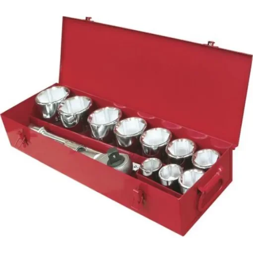 Ega-Master 14-Piece Imperial, Metric 1 in Standard Socket Set with Ratchet - 65041 product image