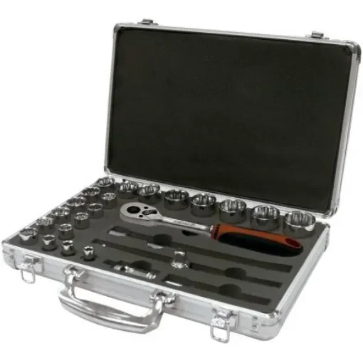 Ega-Master 25-Piece Imperial, Metric 1/2 in Standard Socket Set with Ratchet - 61960 product image