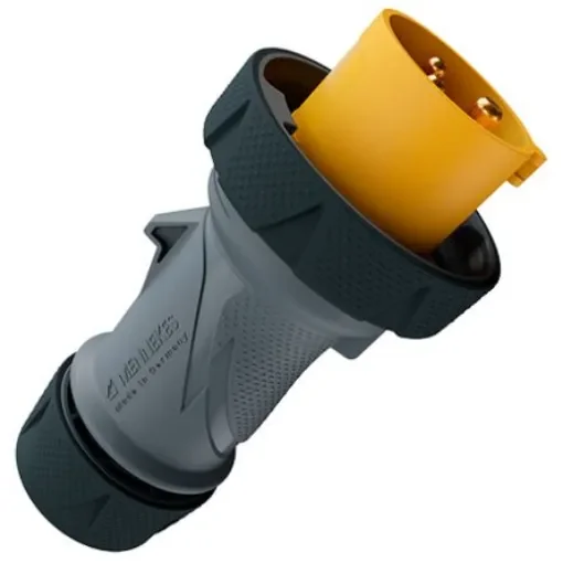 MENNEKES, 136 IP67, IP69 Grey, Yellow 3P Industrial Power Plug, Rated At 16A, 110 V No - 13619 product image