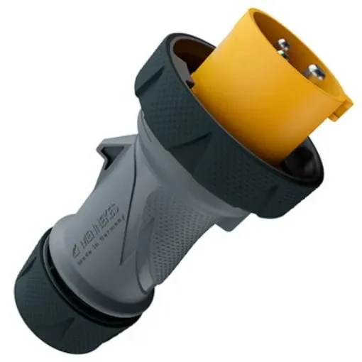 MENNEKES, 136 IP67, IP69 Grey, Yellow 3P Industrial Power Plug, Rated At 16A, 110 V No - 13630 product image