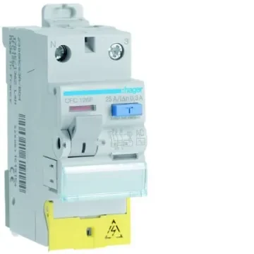 Hager CFC RCCB, 25A, 1P+N Pole, 300mA, Type AC, 230V ac - CFC126F product image