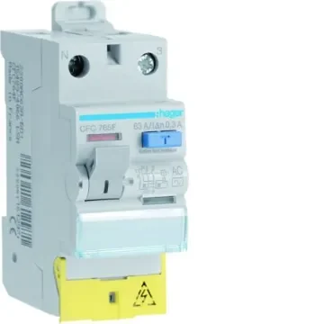 Hager CFC RCCB, 63A, 1P+N Pole, 300mA, Type AC, 230V ac - CFC765F product image