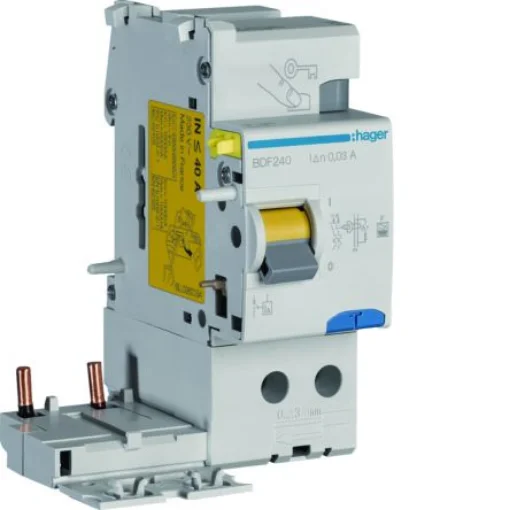 Hager BDF Series RCCB, 40A, 2 Pole, 30mA, Type F - BDF240 product image