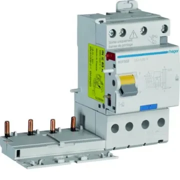 Hager BDF Series RCCB, 63A, 4 Pole, 30mA, Type F - BDF863 product image