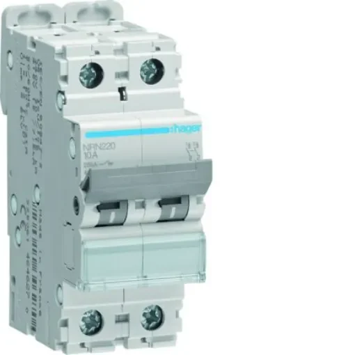 Hager NRN MCB, 2P, 20A Curve C, 415V AC, 25 kA Breaking Capacity - NRN220 product image