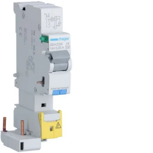 Hager BDH Series RCCB, 25A, 1P+N Pole, 30mA, Type A-HI - BDH225F product image