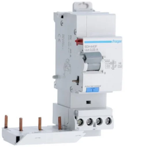 Hager BDH Series RCCB, 40A, 3 Pole, 30mA, Type A-HI - BDH440F product image