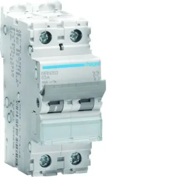Hager Hager NRN Circuit Breaker, 2P, 63A Curve C, 415V AC, 15 kA Breaking Capacity - NRN263 product image