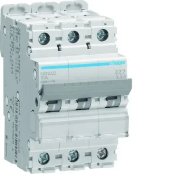 Hager Hager NSN Circuit Breaker, 3P, 20A Curve D, 415V AC, 25 kA Breaking Capacity - NSN320 product image