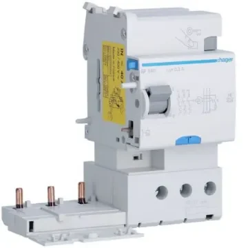 Hager BF RCD, 40A, 3 Pole, 300mA, Type A-HI, 500V - BF340 product image