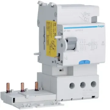 Hager BF RCD, 63A, 3 Pole, 300mA, Type A-HI, 500V - BF363 product image