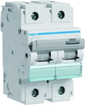 Hager Hager HMB Circuit Breaker, 2P, 80A Curve B, 415V AC, 15 kA Breaking Capacity - HMB280 product image