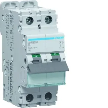 Hager Hager MMN Circuit Breaker, 2P, 4A, Type AC, 415V AC, 25 kA Breaking Capacity - MMN204 product image