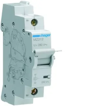 Hager 230V ac Overvoltage Release Circuit Trip for use with MCBs, RCBOs, RCCBs - MZ212 product image