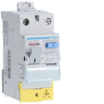 Hager CDC RCD Switch, 63A, 2 Pole, 30mA, Type AC, 230V - CDC163F product image
