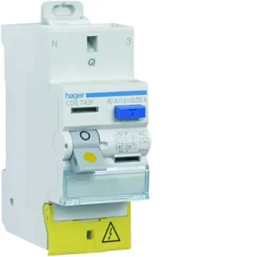 Hager CDS RCD Switch, 40A, 2 Pole, 30mA, Type AC, 230V - CDS742F product image