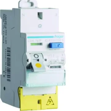 Hager CDS RCD Switch, 63A, 2 Pole, 30mA, Type F, 230V - CDS763F product image