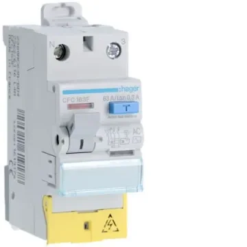 Hager CFC RCD Switch, 63A, 2 Pole, 300mA, Type AC, 230V - CFC163F product image