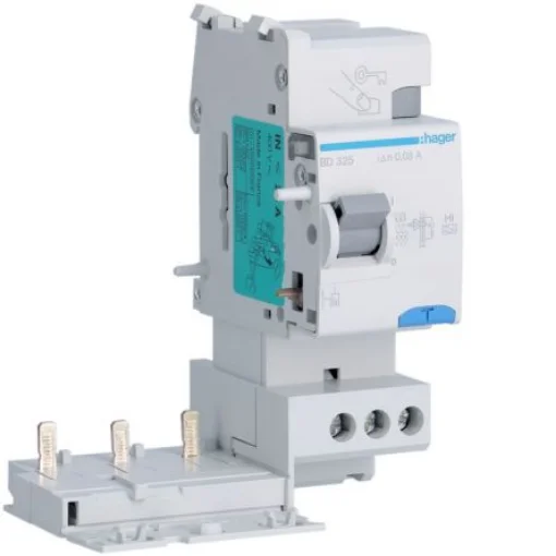 Hager BD RCD, 25A, 3 Pole, 30mA, Type A-HI, 500V - BD325 product image